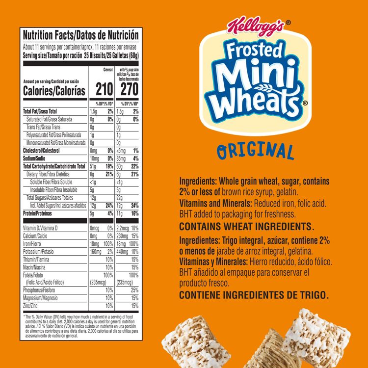 Kellogg's Original Frosted Mini-Wheats Breakfast Cereal, 2 of 12
