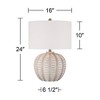 360 Lighting Keira 24" High Gourd Small Modern Coastal Table Lamp Beige Single White Shade Living Room Bedroom Bedside Nightstand House Office - 4 of 4