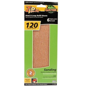 Gator Zip XL 9-1/2 in. L X 3-1/2 in. W 120 Grit Aluminum Oxide Sanding Sheet 6 pk (Case of 5) - 1 of 1