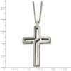 Black Bow Jewelry Mens Stainless Steel Brushed & Antiqued Voided Cross Necklace, 20 Inch - 4 of 4