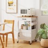 Tangkula Small Kitchen Island on Wheels Mobile Trolley Cart Barn Door Drawer Hooks - 4 of 4