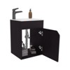 SEVOBAL Bathroom Vanities 40in Floating One Door Vanities with Resin Sink and Two Shelves for Bathroom Storage, Black, 25.98"*18.9"*11.02" - 4 of 4