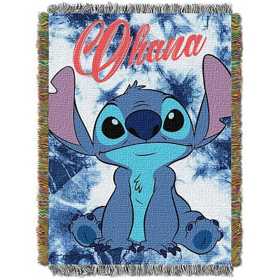Lilo & Stitch, "Shibori Stitch" Woven Tapestry Throw Blanket, 48" x 60", Multi Color