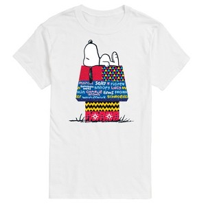 Men's - Peanuts - Snoopy Patchwork Doghouse Short Sleeve Graphic T-Shirt - 1 of 4