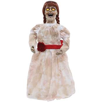 Seasonal Visions Light-Up Grim Girl Doll Halloween Decoration - 32 in - White