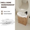 Lyngins Compact Wall-Mounted Bathroom Vanity with Sink, Floating Vanity with Round Single Ceramic Basin & Bottom Storage, Eco-Friendly Plywood - 3 of 4