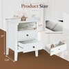 RoyalCrafted Fluted Nightstand, Wooden End Table with 2 Storage Drawers and Charging Station for Bedroom or Home Office, White - 2 of 4