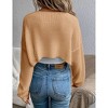 Clearlove Women's Open Front Knit Crop Cardigan Bolero Sweater Long Sleeve Shrug for Dress - 4 of 4