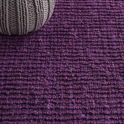 Purple Hand-Knotted Wool Runner Rug, 2'6" x 6'