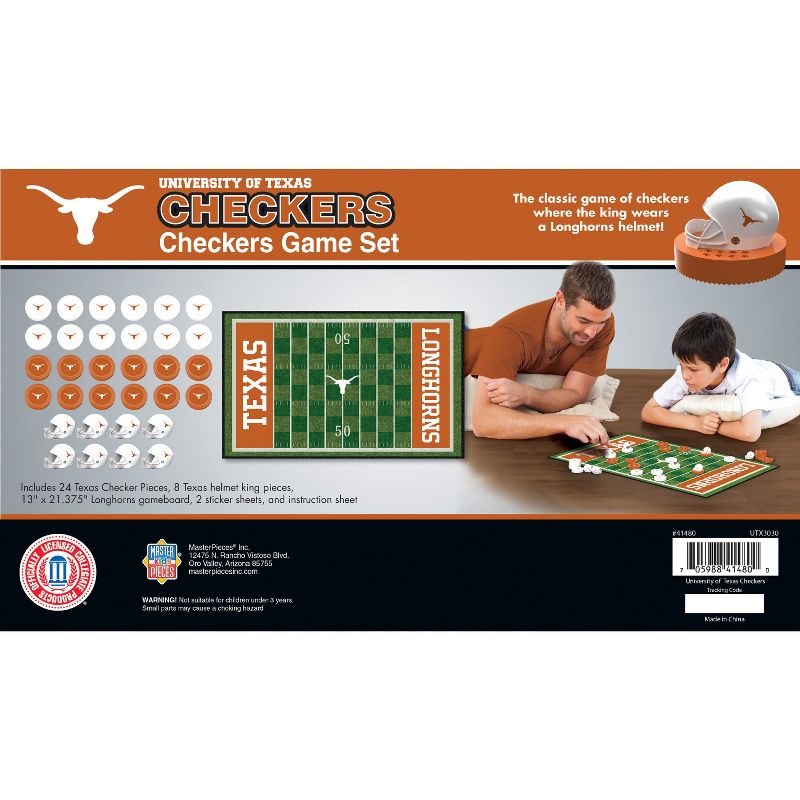 MasterPieces Officially licensed NCAA Texas Longhorns Checkers Board Game for Families and Kids ages 6 and Up, 4 of 7