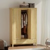HOMCOM 3 Doors Armoire Wardrobe Closet with 2 Drawers, 69" Clothing Storage Cabinet with Lockable Large Drawer and Hanging Rod for Bedroom - 3 of 4