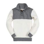 Hope & Henry Boys' Long Sleeve Colorblock Half Zip Pullover Sweater, Infant