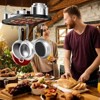 FONTOI Hanging Pot Rack with 12pcs Hooks Pots, Ceiling Mount Cookware Organizer, Oval Pan Hangers for Kitchen, Black, 11.5"*22"*33" - 2 of 4