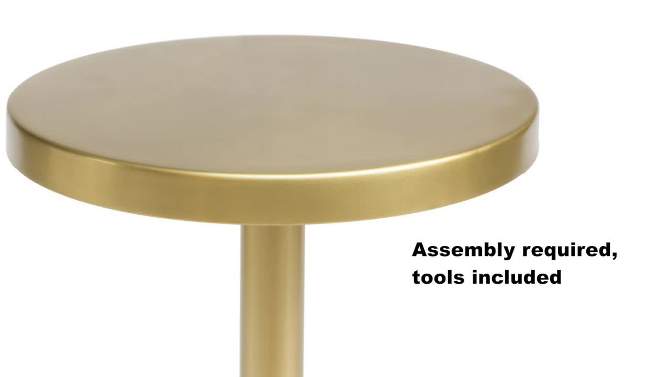 Modern Round Pedestal Accent Table - Brass - Zm Home, 2 of 10, play video
