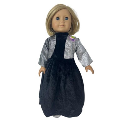 Детские платья Doll Clothes Superstore Black Velvet Special Occasion Dress Set for 18 Inch Girl Dolls — фото 2