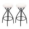 SKRAN Modern Backless Bar Stools Set of 2 with footrest, 30" Round Upholstered Counter Stools with Velvet Upholstered and Metal Frame - 3 of 4