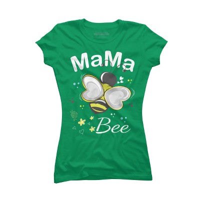 Junior's Design By Humans Mama Bee Floral Pattern By Aminemangaka1 T-Shirt