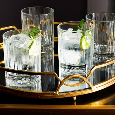 Libbey Flashback 12 oz Ridged Double Old Fashioned Glasses Set