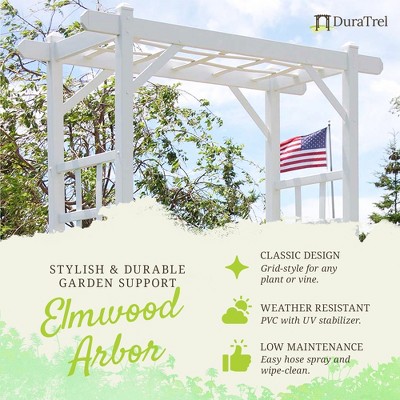 White Vinyl Garden Arbor with Lattice Sides