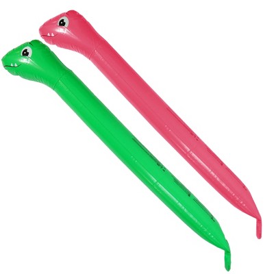 Pool Central 2pc Inflatable Dinosaur Twisty Tube Swimming Pool Toys 63" - Pink/Green