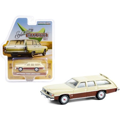 1976 Pontiac Grand LeMans Safari Bavarian Cream with Woodgrain Sides "Estate Wagons" Series 1/64 Diecast Model Car by Greenlight