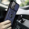 Reiko Kickstand Ring Holder with Slide Camera Cover TPU Magnetic Car Mount for Apple iPhone 13  Pro in Blue - 2 of 4