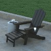 Emma and Oliver Set of 2 Adirondack Chairs with Cup Holders and Pull Out Ottoman, All-Weather HDPE Indoor/Outdoor Lounge Chairs - image 4 of 4