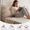 Soft Wedge Teddy Velvet Headboard Pillow w/ Side Pocket - PP Cotton Filled, Triangular Backrest Cushion for Dorm Bed - 4 of 4
