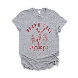 Simply Sage Market Women's North Pole University Deer Short Sleeve Graphic Tee - 1 of 4