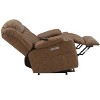 Okak Leather Accent Recliner Chair with Lift Heating and Massage Function Modern Power Motion Recliner for Living Room Reading Room - 3 of 4