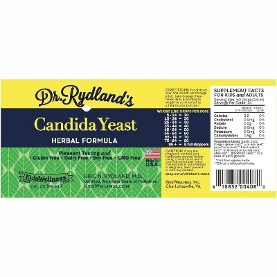 Dr Rydlands Candida Yeast Herbal Liquid 2 Oz