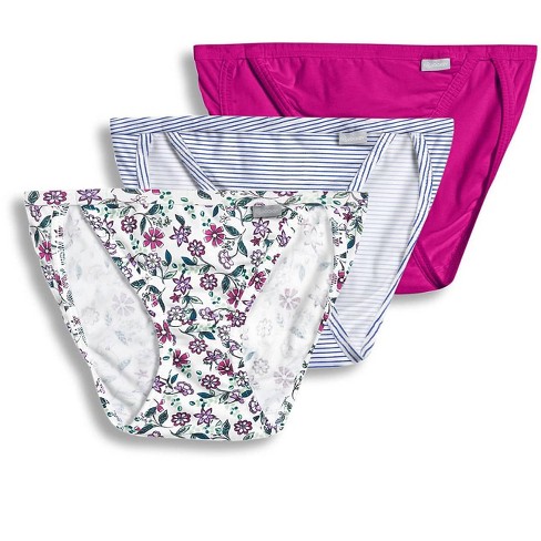 Jockey Womens Elance String Bikini 3 Pack Underwear String Bikinis 100%  Cotton 7 Aura/winter Blossom/bending Steel : Target