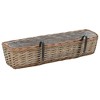 vidaXL Balcony Planter Set of 2 Brown Wicker with PE lining - 31.5" x 7.9" x 5.9" - 4 of 4