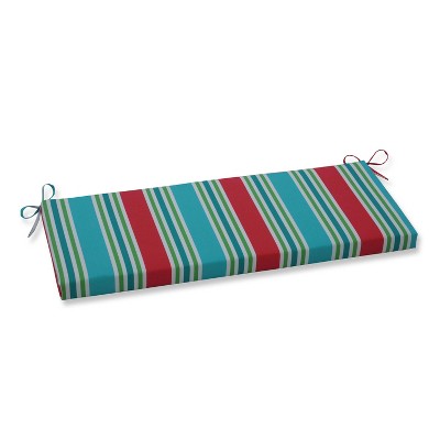 Aruba Stripe Outdoor Bench Cushion Blue - Pillow Perfect