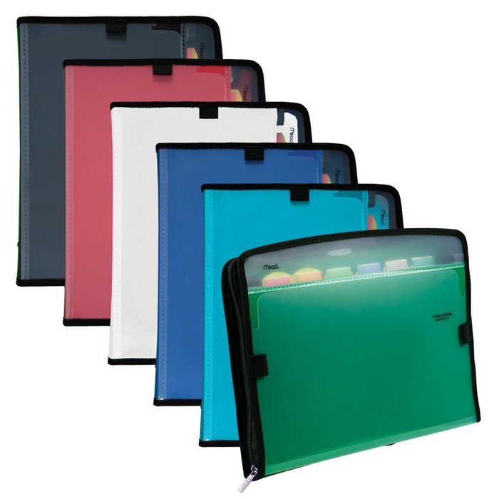 Five Star® Expanding File Folder With Zipper, 7 Pocket Multicolor