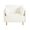 Modern 39" Upholstered Chair with Soft Cushions & Wood Legs - 3 of 4