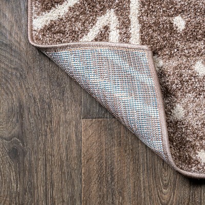 Ivory Geometric Easy-Care Synthetic Area Rug 3x5 Feet