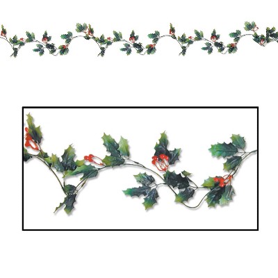 Beistle 6' Holly and Berry Garland 2/Pack 20844