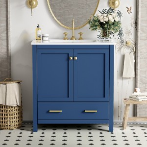 ChicFurnit 24/30/36 Inch Bathroom Vanity with Sink Freestanding Storage Cabinet with Soft Close Doors Function Storage for Bathroom, 18.3"*24"*33.9" - 1 of 4