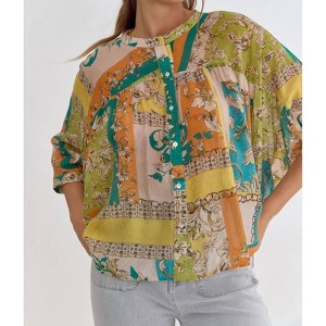Women's Combo Button Up Top - entro - 1 of 4