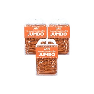 JAM Paper Jumbo Smooth Paper Clip Orange 3/Pack 42186871B - 1 of 2