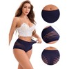 INSPIRE CHIC Women's High-Waisted Hollow Lace Mesh Full Coverage Seamless Breathable Cotton Briefs - 3 of 4