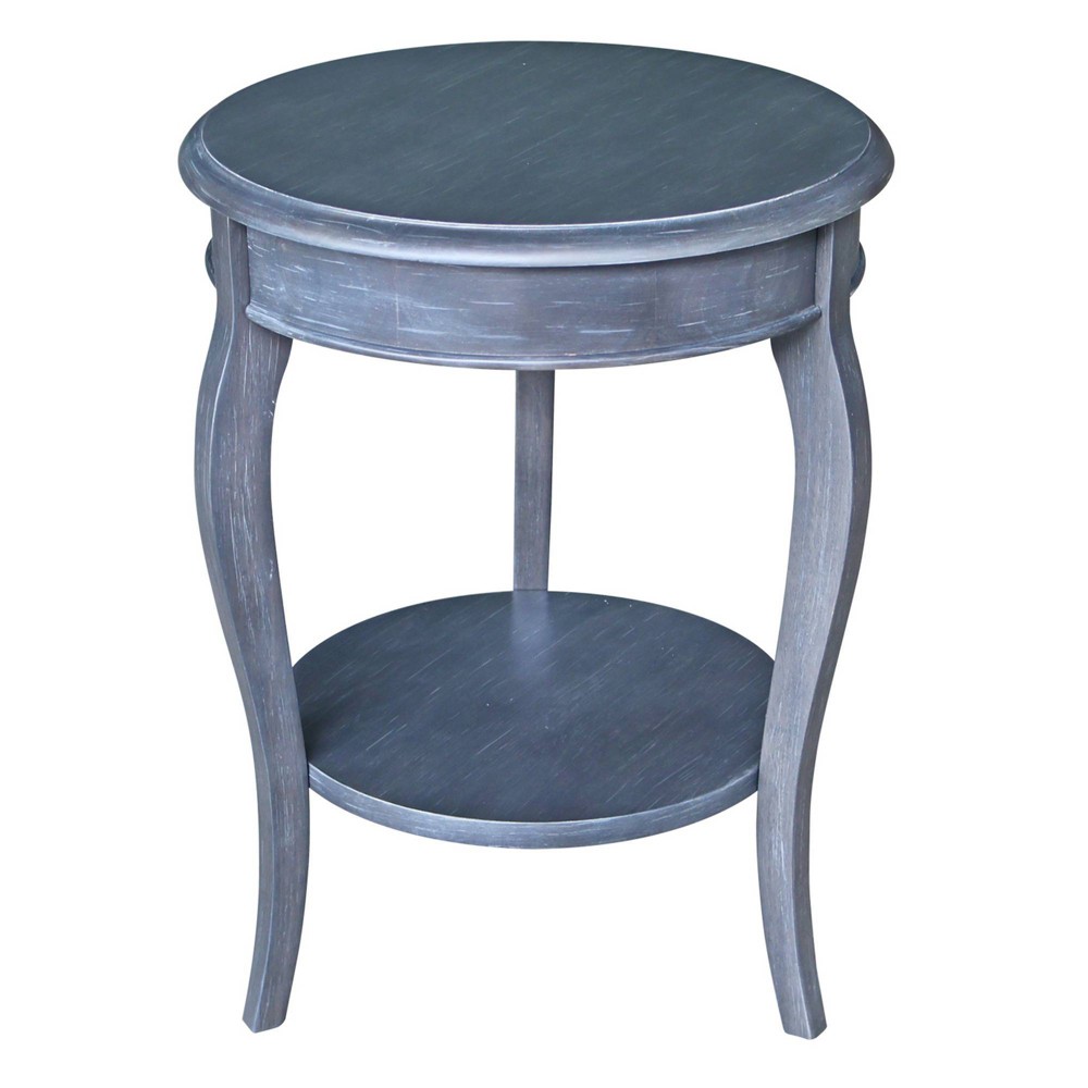 Photos - Coffee Table Cambria Round End Table Antique/Heather Gray - International Concepts