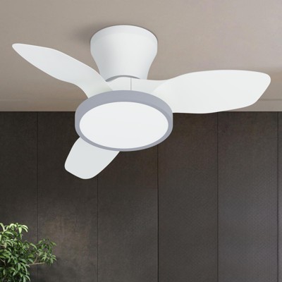 Ludomide Flush Mount  Ceiling Fans with Lights, 26" Low Profile Ceiling Fan with Remote for Bedroom Kitchen Kids Room