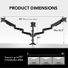 HUANUO Triple Monitor Mount for 17 to 32 inch Screens, Gas Springs Adjustment Triple Monitor Stand with Swivel, Tilt, Rotation, Clamp & Grommet Kit - 3 of 4