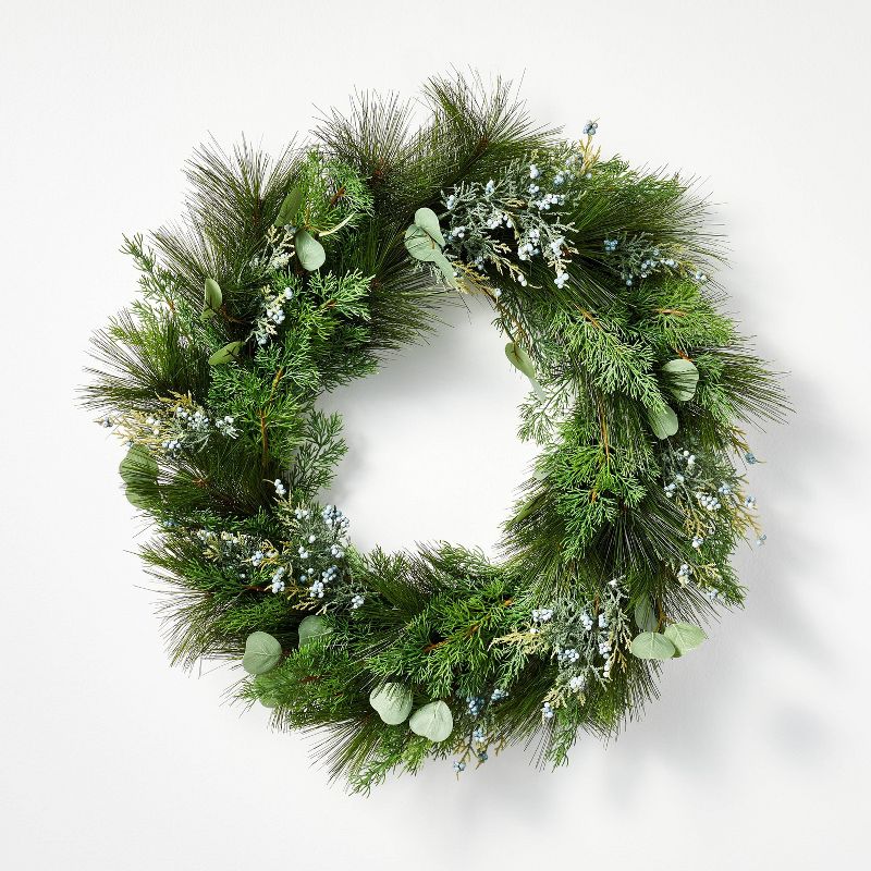 Long Needle Pine with Juniper Wreath Green - Threshold&#8482; designed with Studio McGee, 1 of 5