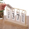 Unique Bargains Desktop Decoration Turn Page Vintage Wood Perpetual Calendar - 4 of 4