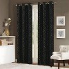 RT Designers Collection Soho Foil Jacquard Polyester Grommet 2 Pack Window Curtain Panel Set 36" x 84" Black - 2 of 4