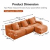 Aukfa Modular Teddy Fabric Sofa,Convertible Modular Sectional Sofa Set with Ottoman, 3-Seats Soft Boneless Design for Living Room, Orange - 4 of 4