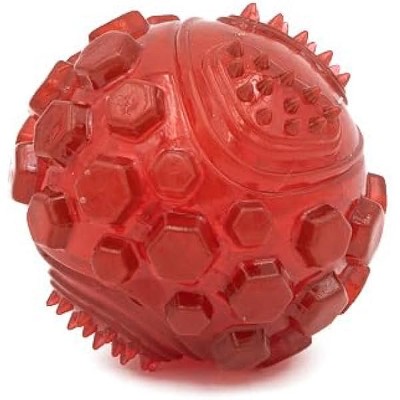 ZippyPaws ZippyTuff Squeaker Ball Christmas Dog Toy - Plush Squeaky Holiday Dog Gifts, Interactive Hide & Seek Stocking Stuffers for Pets - Red, Large